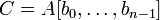 C=A[b_0,\ldots,b_{n-1}]