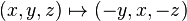 (x,y,z)\mapsto(-y,x,-z)