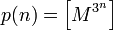 p(n)=\left[M^{3^n}\right]