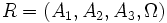 R=(A_1,A_2,A_3,\Omega)\,