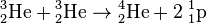 {}_2^3\mathrm{He}+{}_2^3\mathrm{He}\to{}_2^4\mathrm{He}+2\;{}_1^1\mathrm{p}