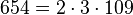 654 =2 \cdot  3 \cdot  109