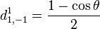 d_{1,-1}^{1} = \frac{1-\cos \theta}{2}