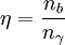 \eta=\frac{n_b}{n_\gamma}