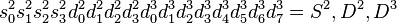 s^2_0 s^2_1 s^2_2 s^2_3 d^2_0 d^2_1 d^2_2 d^2_3 d^3_0 d^3_1 d^3_2 d^3_3 d^3_4 d^3_5 d^3_6 d^3_7 = S^2, D^2, D^3