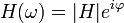 H(\omega) = |H| e^{i \varphi}\,