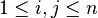 1\le i,j\le n