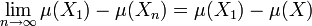 \lim_{n \to \infty} \mu(X_1) -\mu(X_n) = \mu(X_1) - \mu(X)\;