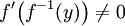 f'\bigl(f^{-1}(y)\bigr) \neq 0