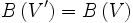 B\left(V^\prime\right) = B\left(V\right)