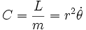 C = \frac{L}{m} =r^2\dot\theta