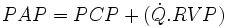 PAP=PCP+(\dot Q  .  RVP)