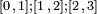 \scriptstyle [0\,,\,1] ; [1\,,\,2] ; [2\,,\,3] 