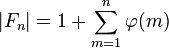 |F_n| = 1 + \sum_{m=1}^n \varphi(m)