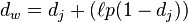 d_w = d_j + (\ell p (1 - d_j))