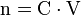 \mathrm{n = C \cdot V}