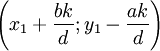 \left(x_1+ \frac{bk}{d}; y_1 - \frac{ak}{d}\right)