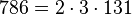  786=2 \cdot  3 \cdot  131