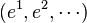 (e^1, e^2, \cdots )