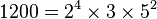 1200=2^4\times3\times5^2