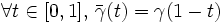 \forall t \in [0,1],\, \bar{\gamma}(t) =  \gamma (1-t)\,\!