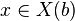x\in X(b)
