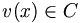 v(x) \in C