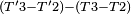 \scriptstyle{(T'3 - T'2) - (T3 - T2)}