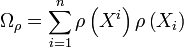 \Omega_{\rho} = \sum_{i=1}^{n} \rho \left( X^i \right) \rho \left( X_i \right)