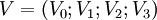 \ V = (V_0;V_1;V_2;V_3)