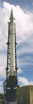 fusée-sonde Castor-4B sur son pas de tir à Wallops Island