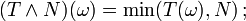 (T \wedge N)(\omega)=\min(T(\omega),N)\,;