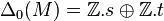 \Delta_0(M) = \Z.s\oplus\Z.t