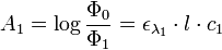 A_1 = \log {\frac{\Phi _0}{\Phi _1}} = \epsilon_{\lambda_1}\cdot l \cdot c_1
