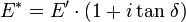 E^* = E' \cdot (1 + i \tan\,\delta)