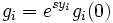  g_i=e^{s y_i} g_i(0) 