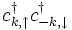 c^\dagger_{k,\uparrow} c^\dagger_{-k,\downarrow}