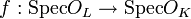 f : {\rm Spec} O_L \to {\rm Spec} O_K