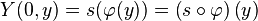 Y(0,y)=s(\varphi(y))=\left(s\circ\varphi\right)\left(y\right)