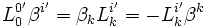 L_{0}^{0'}\beta^{i'}=\beta_{k}L_{k}^{i'}=-L_{k}^{i'}\beta^{k}