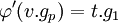\varphi'(v.g_p)=t.g_1