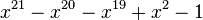 x^{21}-x^{20}-x^{19}+x^2-1\,