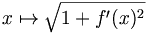 x\mapsto \sqrt{1+f^{\prime}(x)^2}