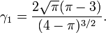 \gamma_1=\frac{2\sqrt{\pi}(\pi - 3)}{(4-\pi)^{3/2}}.
