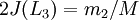 \ 2J(L_3) =  m_2/M