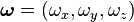 \boldsymbol{\omega} = (\omega_x, \omega_y, \omega_z) 