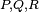 \scriptstyle P, Q, R