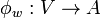  \phi _{w}:V\rightarrow A  