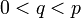 \,0<q< p