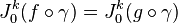 J^k_0(f\circ \gamma)=J^k_0(g\circ \gamma)